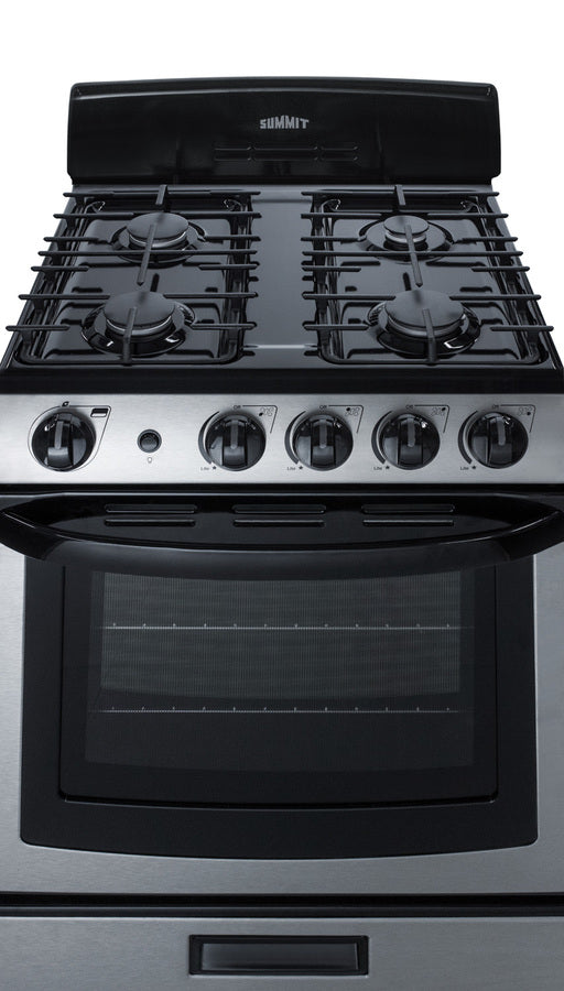 24" Wide Gas Range in Stainless Steel with Electronic Ignition, Oven Window, and Sealed Burners
