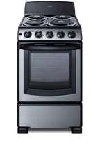 Accucold 20" Wide Electric Coil Top Range in Stainless Steel
