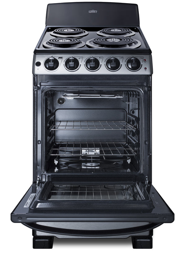 Accucold 20" Wide Electric Coil Top Range in Stainless Steel