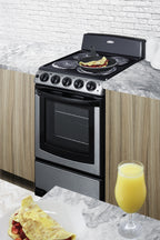 Accucold 20" Wide Electric Coil Top Range in Stainless Steel