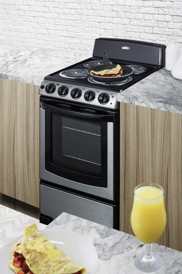 Accucold 20" Wide Electric Coil Top Range in Stainless Steel