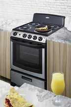 24" Wide Electric Coil Top Range in Stainless Steel