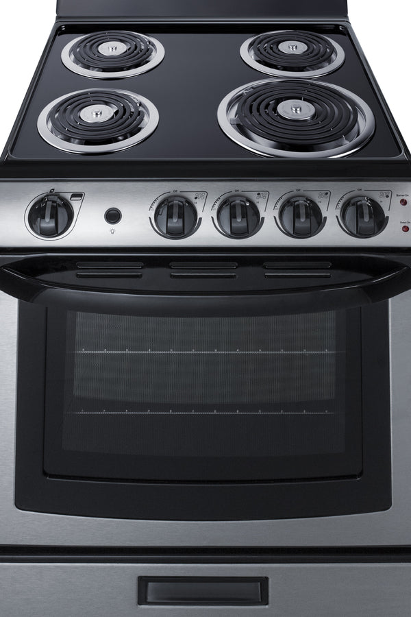 24" Wide Electric Coil Top Range in Stainless Steel