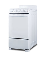 20" Wide Electric Coil Top Range in White Finish - Angle