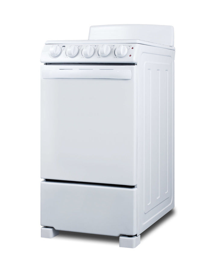 20" Wide Electric Coil Top Range in White Finish - Angle