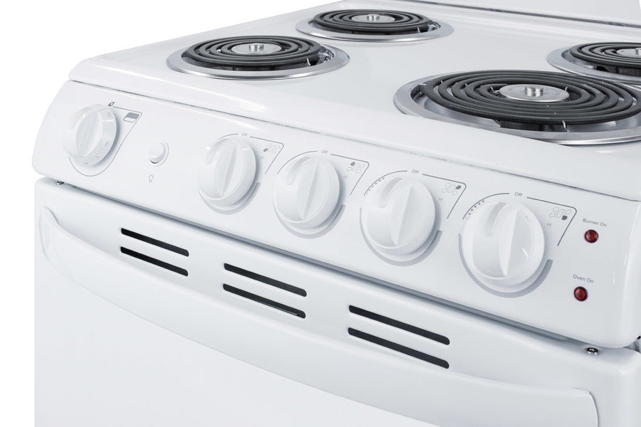 20" Wide Electric Coil Top Range in White Finish - Detail-2