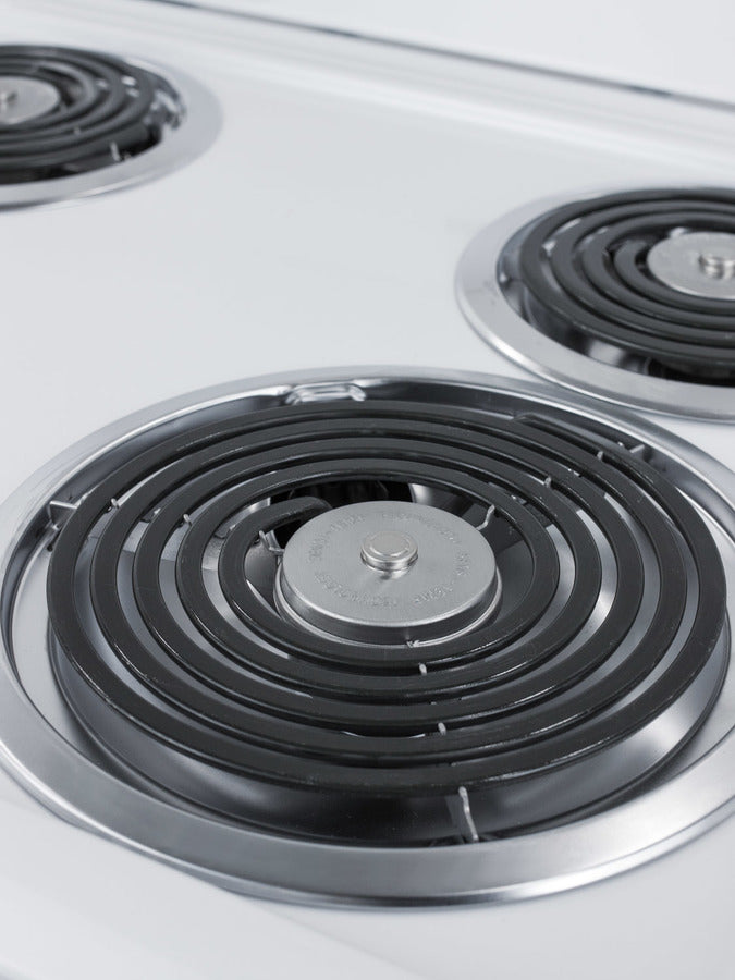 20" Wide Electric Coil Top Range in White Finish - Detail-3