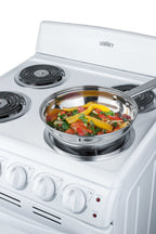 20" Wide Electric Coil Top Range in White Finish - Detail