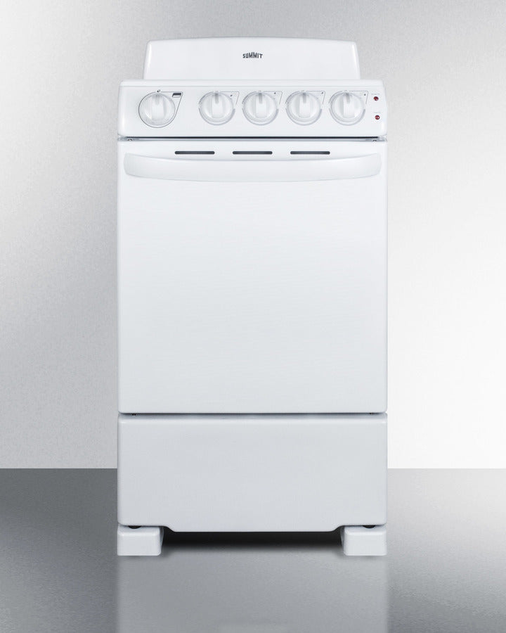20" wide electric coil top range in white