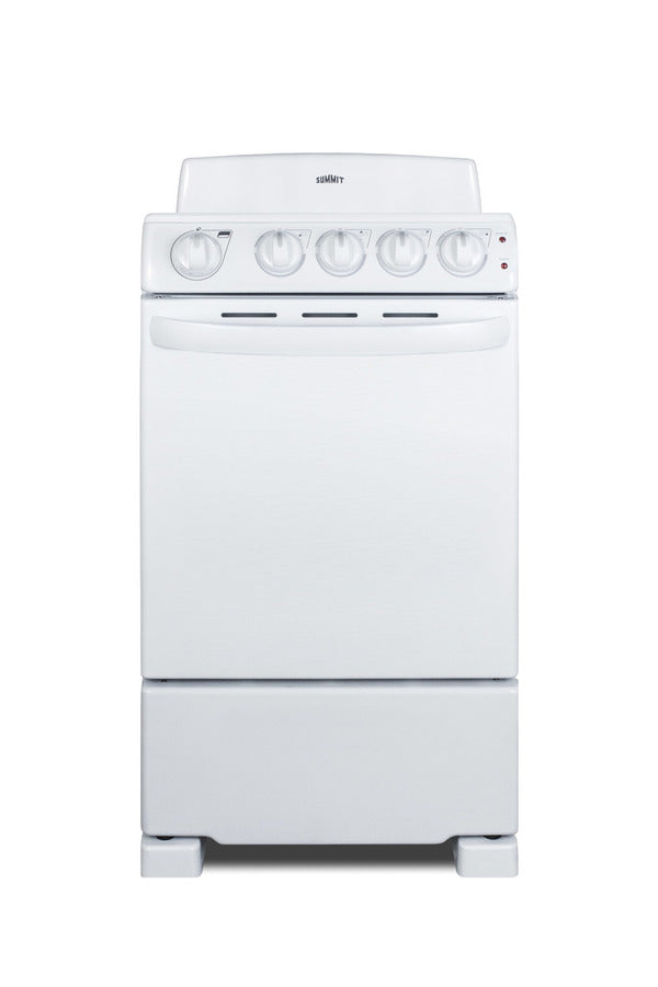 20" Wide Electric Coil Top Range in White Finish - Front-2