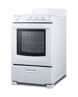 24" Wide Electric Coil Top Range in White Finish with Oven Window