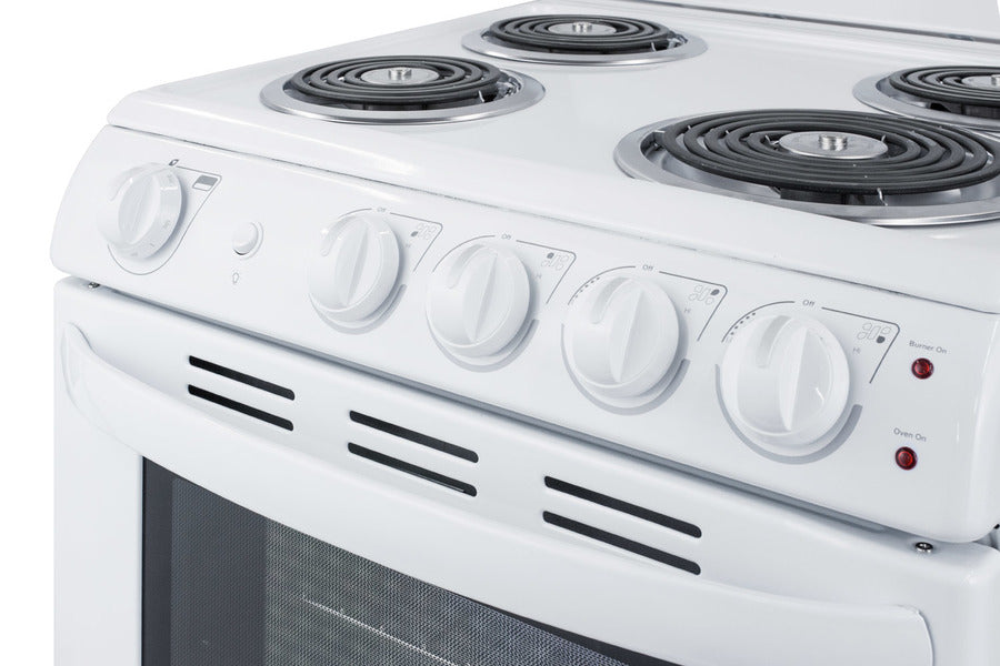 24" Wide Electric Coil Top Range in White Finish with Oven Window