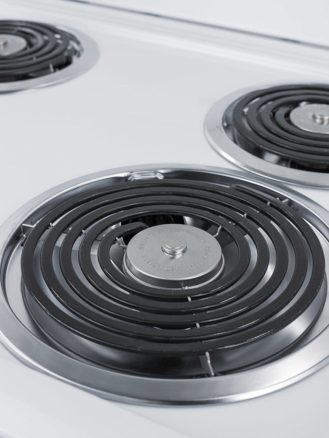 24" Wide Electric Coil Top Range in White Finish with Oven Window