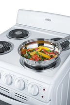 24" Wide Electric Coil Top Range in White Finish with Oven Window