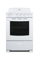 24" Wide Electric Coil Top Range in White Finish with Oven Window