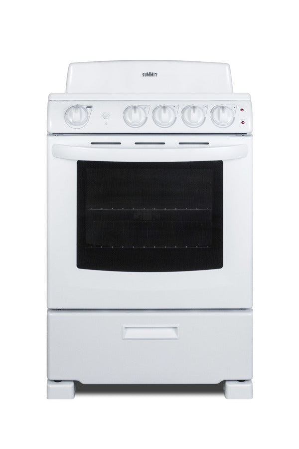 24" Wide Electric Coil Top Range in White Finish with Oven Window