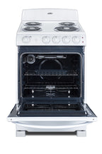 24" Wide Electric Coil Top Range in White Finish with Oven Window