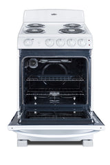 24" Wide Electric Coil Top Range in White Finish with Oven Window