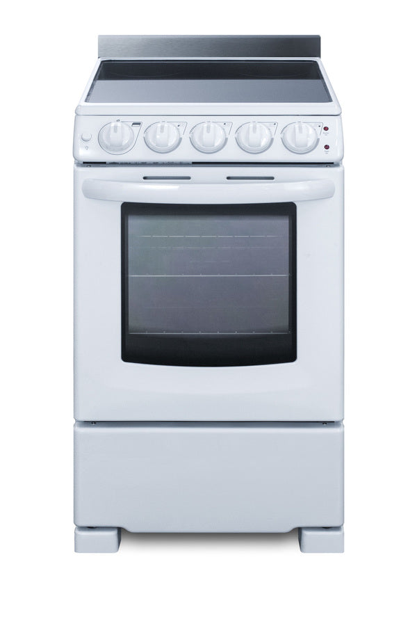 20" Wide Smooth-top Range in White