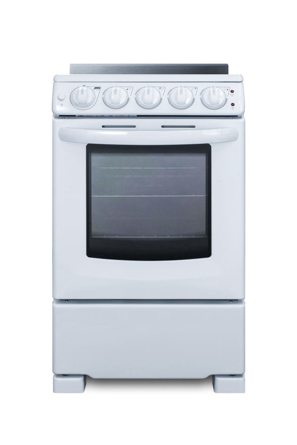 20" Wide Smooth-top Range in White