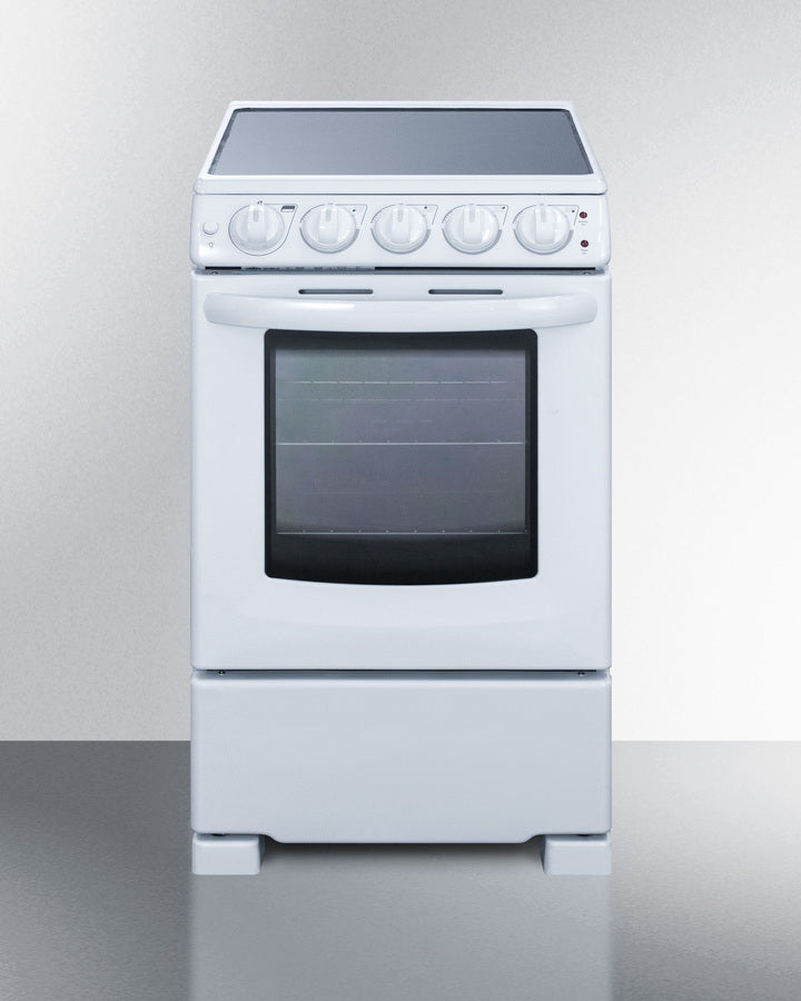 20" Wide Smooth-top Range in White
