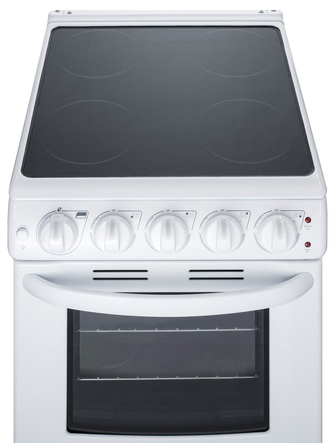 20" Wide Smooth-top Range in White