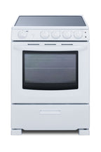24" Wide Smooth-top Electric Range in White, with Lower Storage Drawer and Oven Window - Front-2