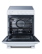 24" Wide Smooth-top Electric Range in White, with Lower Storage Drawer and Oven Window - Open-2
