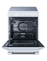 24" Wide Smooth-top Electric Range in White, with Lower Storage Drawer and Oven Window - Open-2