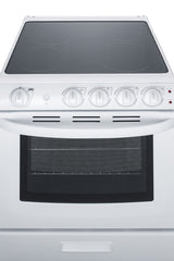 24" Wide Smooth-top Electric Range in White, with Lower Storage Drawer and Oven Window - Top