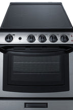 24" Wide Smooth-top Electric Range in Stainless Steel, with Lower Storage Drawer and Oven Window - Top