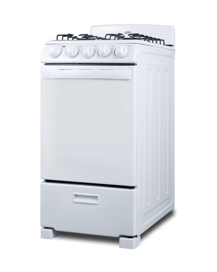20" Wide Gas Range in White with Sealed Burners