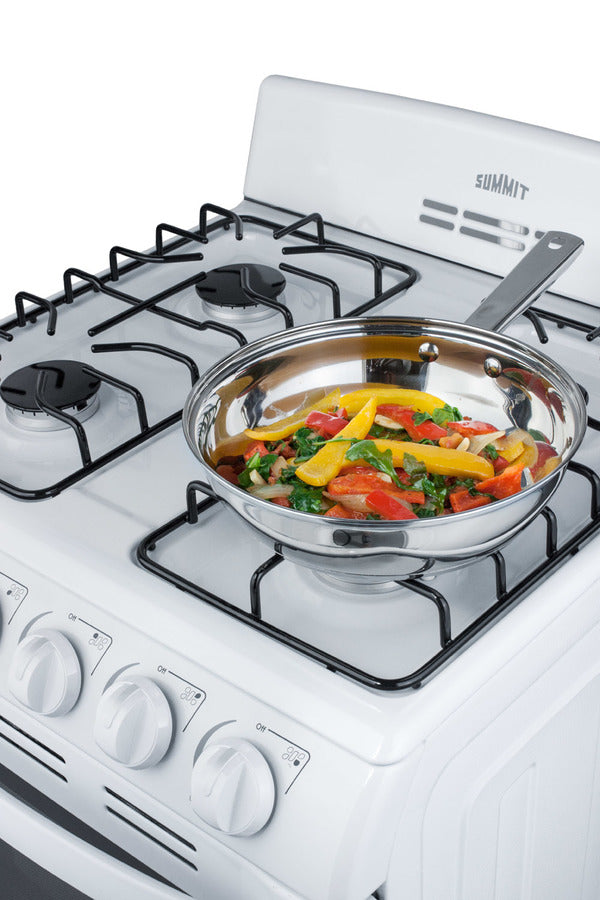 20" Wide Gas Range in White with Sealed Burners