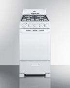 20" Wide Gas Range in White with Sealed Burners