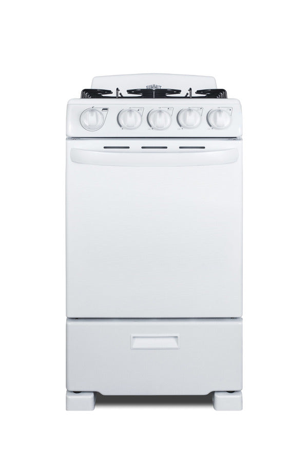 20" Wide Gas Range in White with Sealed Burners