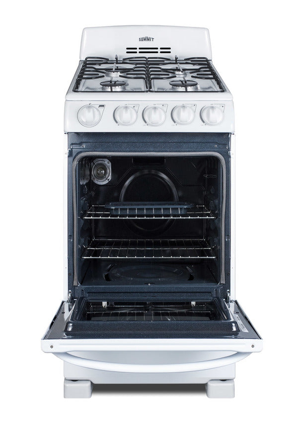 20" Wide Gas Range in White with Sealed Burners