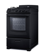 Accucold 24" Wide Gas Range in Black with Sealed Burners