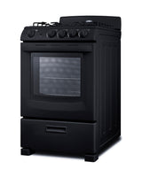 Accucold 24" Wide Gas Range in Black with Sealed Burners