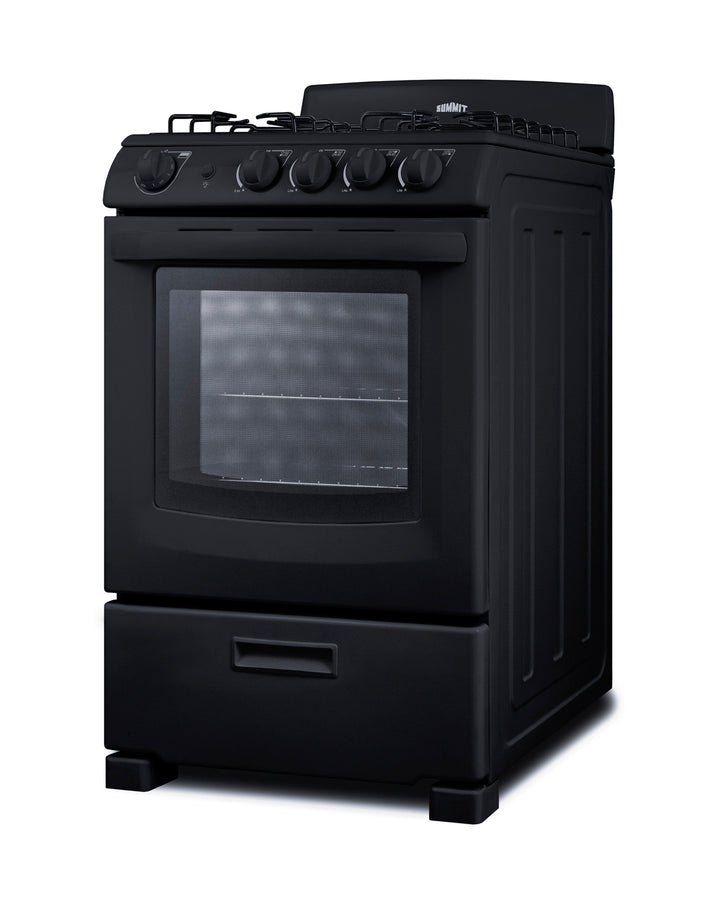 Accucold 24" Wide Gas Range in Black with Sealed Burners