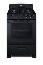 Accucold 24" Wide Gas Range in Black with Sealed Burners