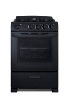 Accucold 24" Wide Gas Range in Black with Sealed Burners