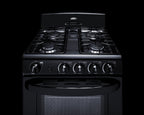 Accucold 24" Wide Gas Range in Black with Sealed Burners