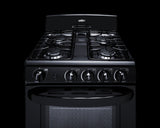 Accucold 24" Wide Gas Range in Black with Sealed Burners