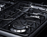 Accucold 24" Wide Gas Range in Black with Sealed Burners
