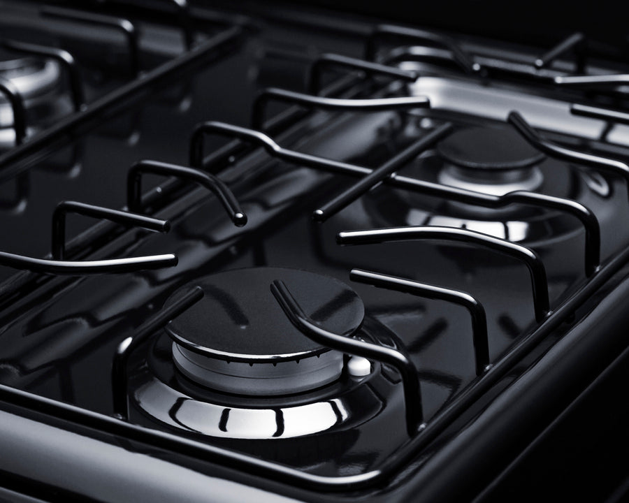 Accucold 24" Wide Gas Range in Black with Sealed Burners
