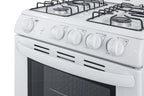 24" Wide Gas Range in White with Sealed Burners and Oven Window