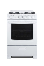 24" Wide Gas Range in White with Sealed Burners and Oven Window