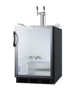 Accucold Built-in glass door kegerator for use under ADA compliant counters with dual tap kit for two 1/6 kegs, ADA (Model SBC56GBIADALHD)