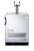 Accucold Built-in glass door kegerator for use under ADA compliant counters with dual tap kit for two 1/6 kegs, ADA (Model SBC56GBIADALHD)