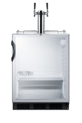 Accucold Built-in glass door kegerator for use under ADA compliant counters with dual tap kit for two 1/6 kegs, ADA (Model SBC56GBIADALHD)